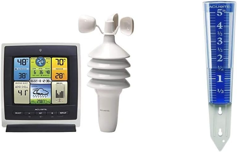 AcuRite Notos (3-in-1) Weather Station with 5" Rain Gauge and Accessories — solar powered weather station for solar