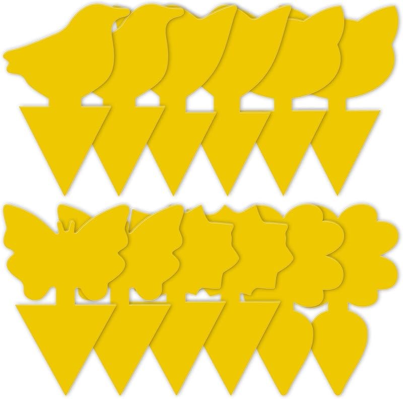 48 Pack Yellow Sticky Traps for Indoor Outdoor Natural Pest Control, Fruit Fly Trap and Yellow Fungus Gnat Traps for