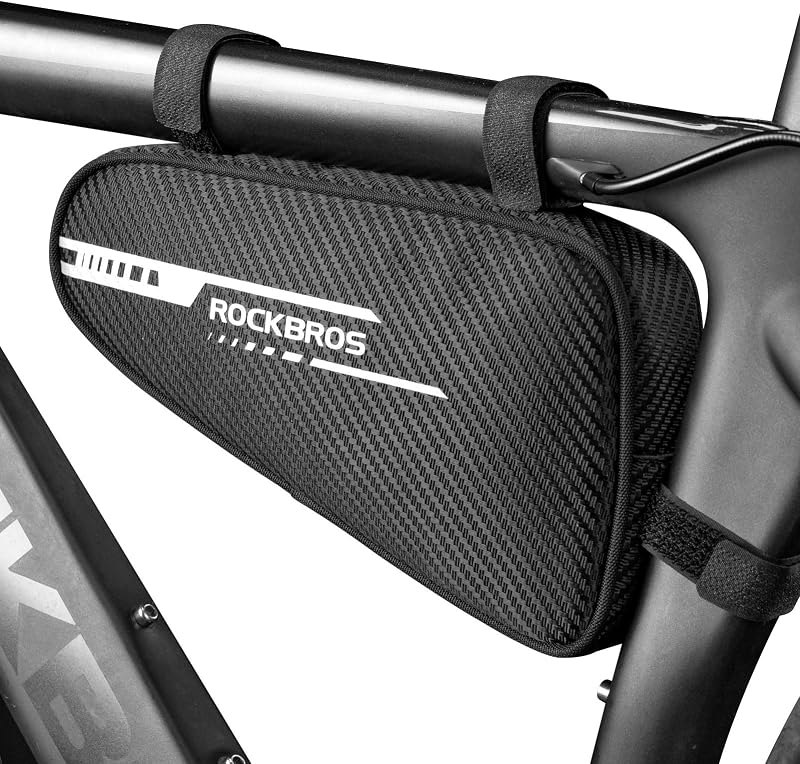 ROCKBROS Bike Frame Bag 1.2L Bicycle Triangle Storage Pouch Cycling Pack — Bike Travel Bag for bike travel bag