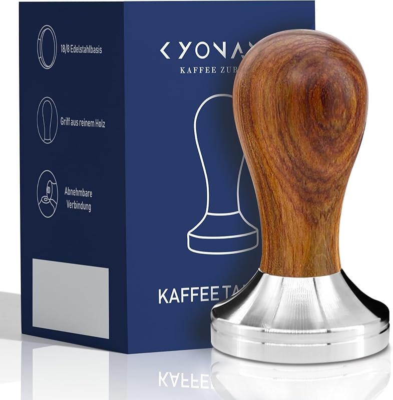 KYONANO 51mm Espresso Coffee Tamper with 304 Stainless Steel Ripple Base