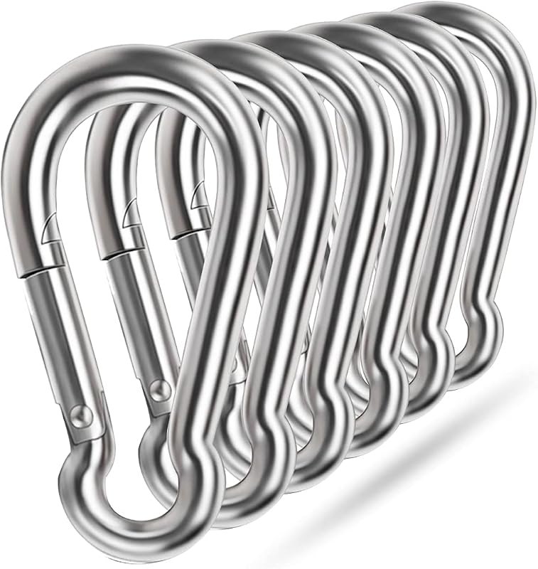 5 Inch 4 Inch Large Spring Snap Hooks, Ekunbuy Heavy Duty Rope Connector 304 Stainless Steel Hook Spring Clips Link