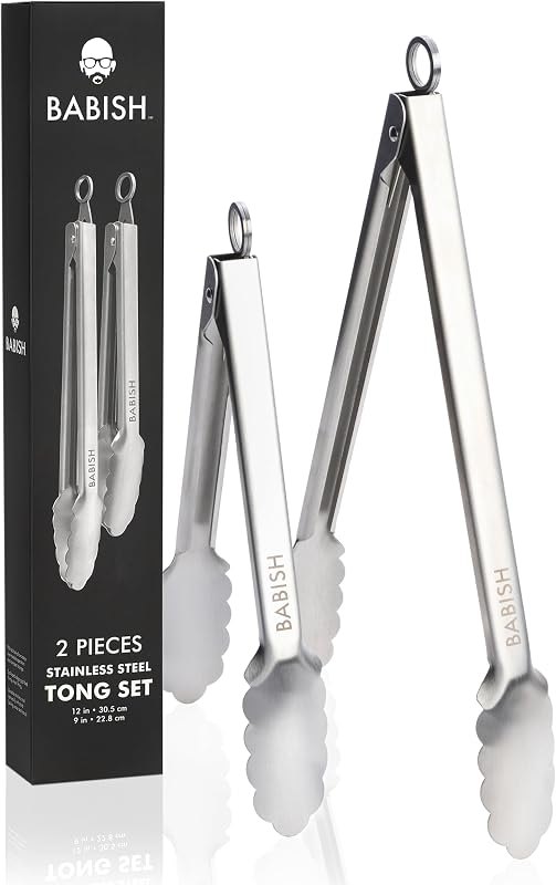 Babish 2-Piece Locking Kitchen Tongs Set
