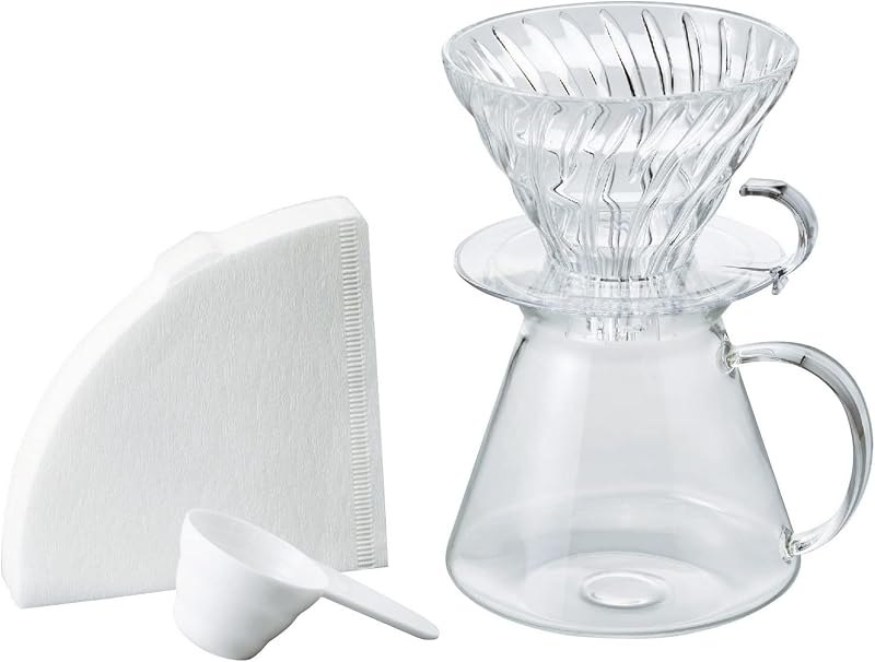 "Simply Hario" V60 Glass Pour Over Coffee Set, Size 02 — aero press glass chamber for aero press glass chamber