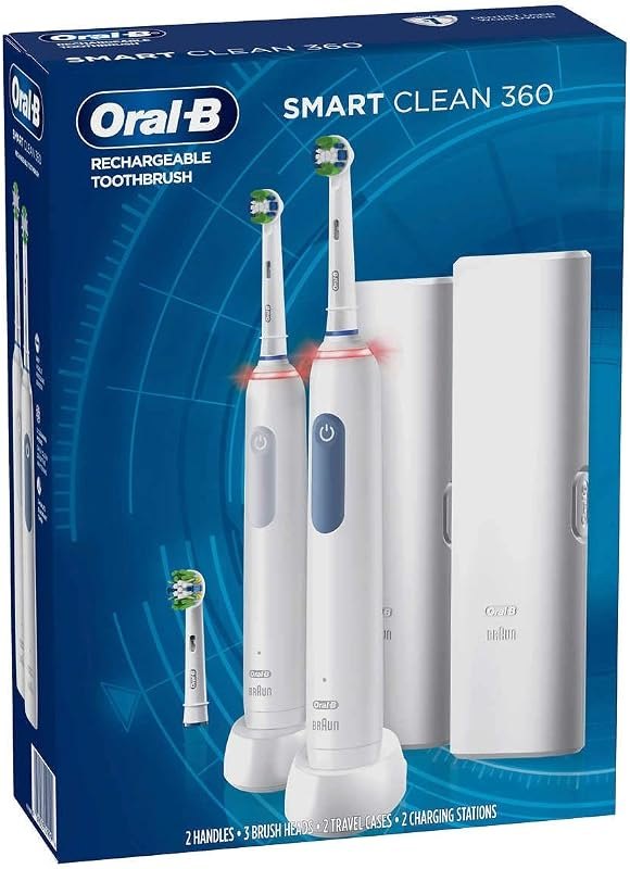 Smart Clean 360 Rechargeable Electric Toothbrush, 2-pack — oral b trident electric toothbrush for oral trident