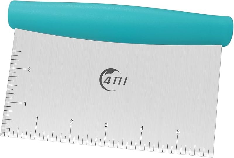 4TH Bench Scraper - Professional Stainless Steel Dough&Pastry Cutter, Multi-Purpose Kitchen Essential Gadget