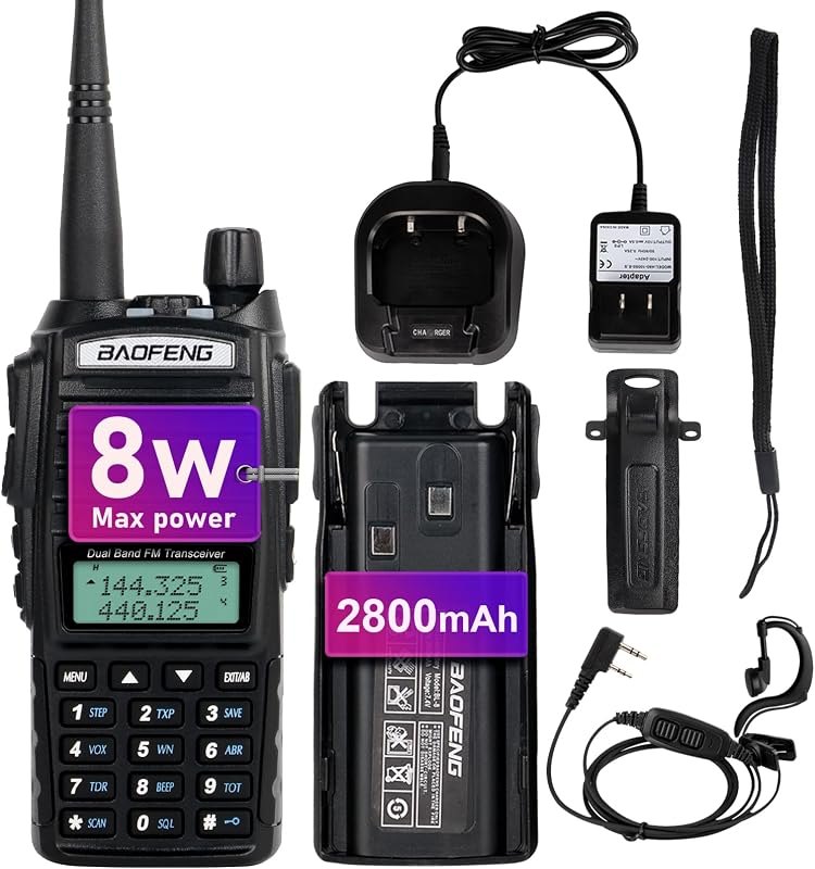 BaoFeng Radio BaoFeng UV-82 High Power Ham Radio Handheld Dual Band Portable Two Way Radio Walkie Talkies with Dual