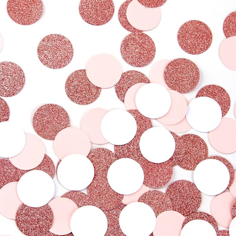 Rose-gold Pink-white Party Decorations Confetti - 300pcs Mothers Valentines Day Wedding Baby Bridal Shower Girl