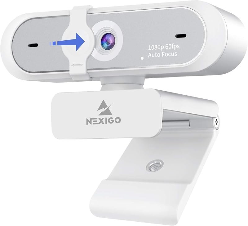 NexiGo N660P 1080P 60FPS Webcam with Software Control, Dual Microphone & Cover, Autofocus, HD USB Computer Web Camera