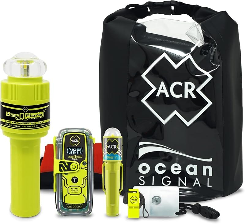ACR ResQLink View Safety Kit, GPS PLB & ResQFlare USCG Approved Emergency — emergency go bag for emergency bag