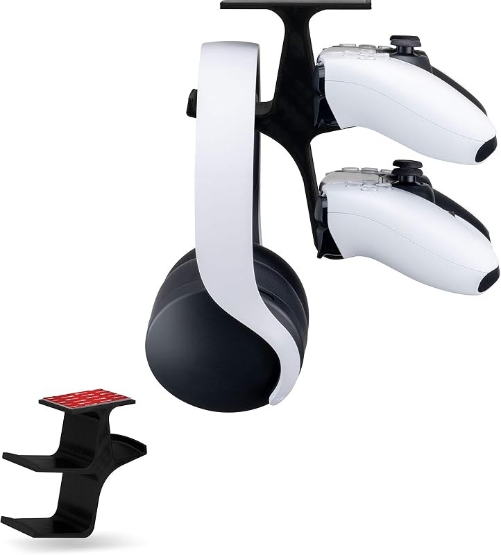 BRAINWAVZ The Treo - Under Desk/Shelf Dual Gamepad Controller & Headphone Hanger Holder Stand - Designed for Xbox ONE