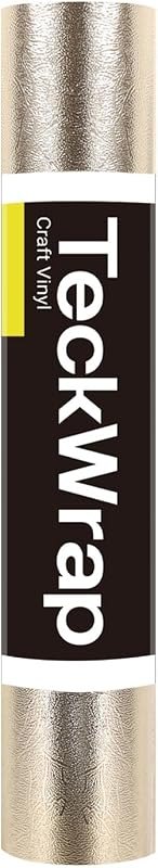 TECKWRAP Metallic Textured Chrome Vinyl Adhesive Vinyl for Craft Cutter 1ft x 5ft, Champagne Gold — Craft Vinyl for