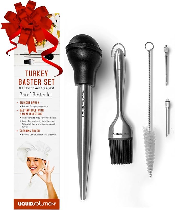Liquid Solution Turkey Baster 5 Piece Set, Great Gift Idea for Thanksgiving — electric turkey baster for electric