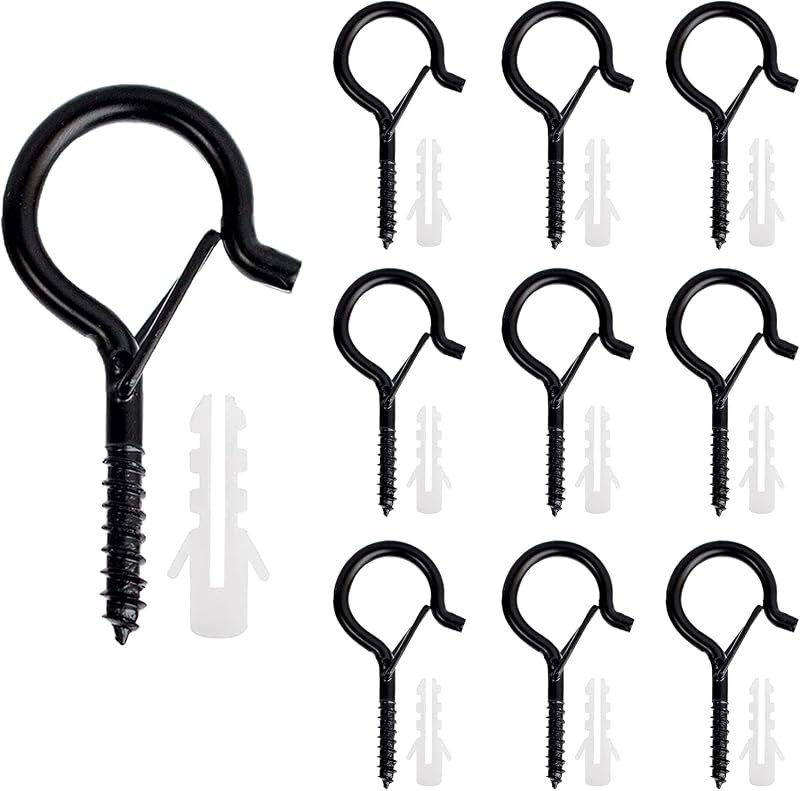 Benvo 10 Pieces Outdoor Q-Hanger Easy Release Screw Wire Hanger Hooks Christmas Light Hooks with Safe Buckle for