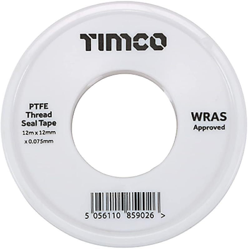 TIMCO PTFE Thread Seal Tape - Plumbing Tape - 12m x 12mm - 2 Rolls in a Pack — plumbing Leak tape for plumbing leak tape