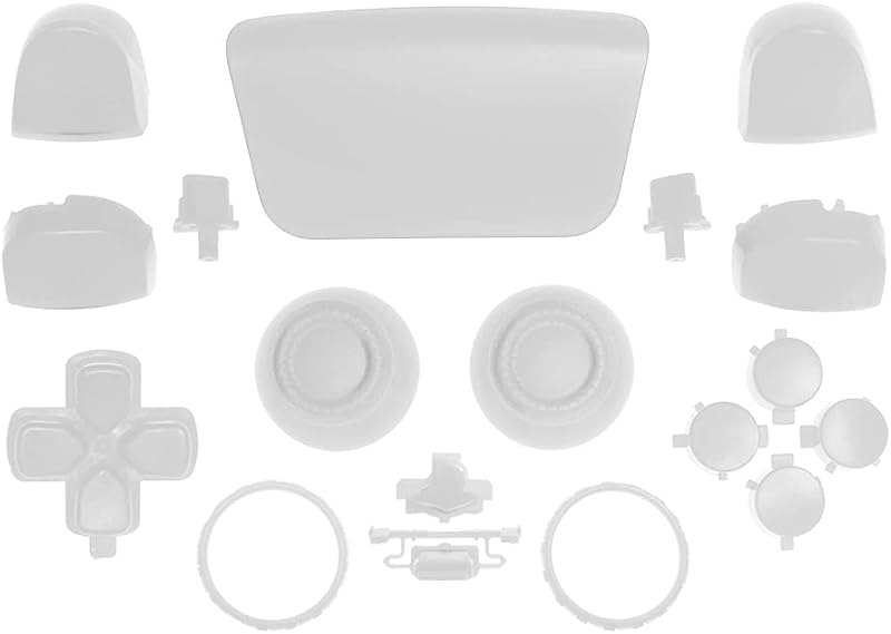 Replacement Clip Shell Touch Pad Thumbsticks Dpad R1 L1 Trigger Buttons w/Accent Rings Set for PS5 Playstation