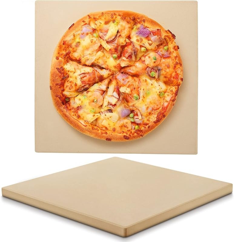 Unicook 15 x 15 Inch Square Cordierite Pizza Stone for Oven Grill, 8 Lbs — best ceramic pizza stone for ceramic pizza