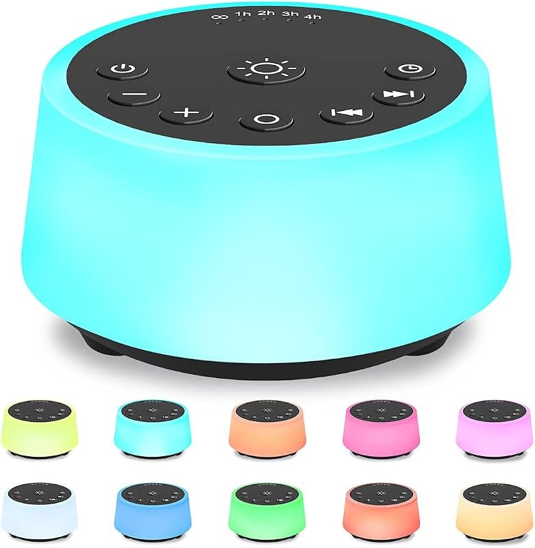 Color Noise Sound Machines with 10 Colors Night Light 25 Soothing Sounds and Sleep White Noise Machine 32 Volume
