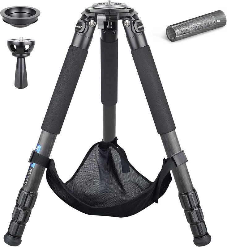 ARTCISE AS88C Carbon Fiber Tripod With 75mm Bowl and Adapter - Heavy Duty Camera Tripod, 10 Layers, 36mm Leg Tube, Max
