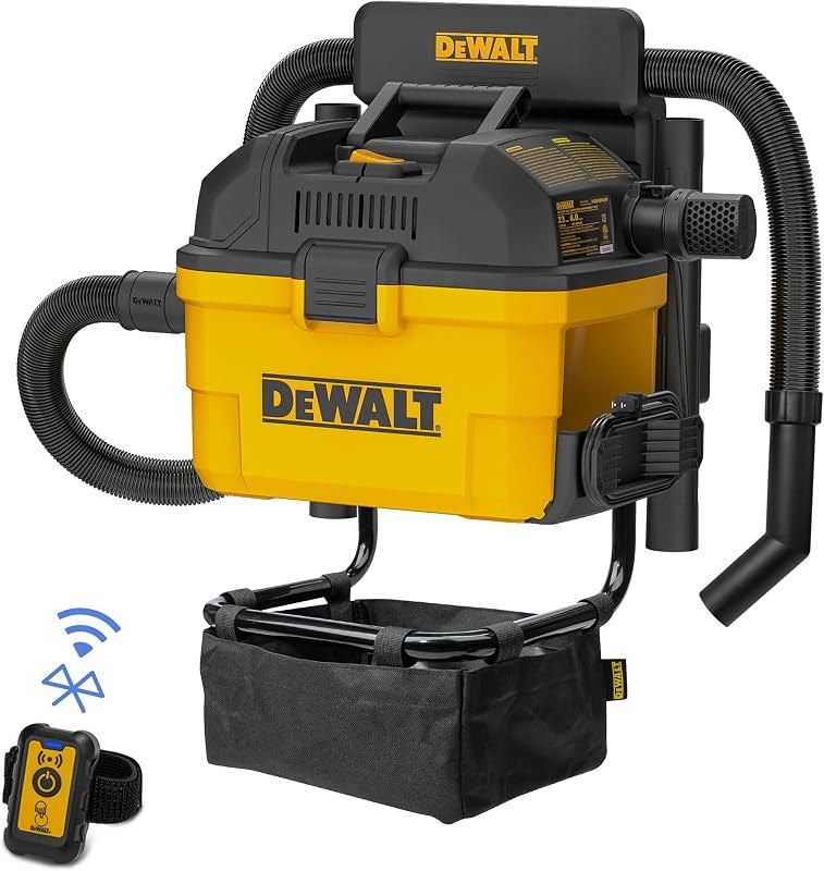 DEWALT Portable 6 Gallon 5 Horsepower Wall-Mounted Garage Wet Dry Vacuum Cleaner DXV06G — magnetic shop vac for