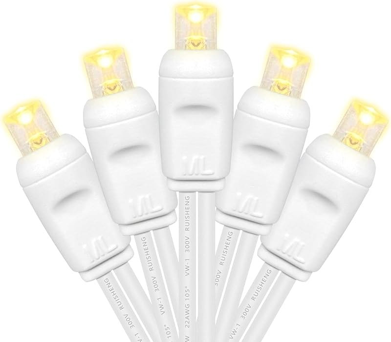 Christmas Lights 50 LED 17FT Commercial Mini LED String Lights, 120V UL, White Wire Xmas Lights for Indoor & Outdoor