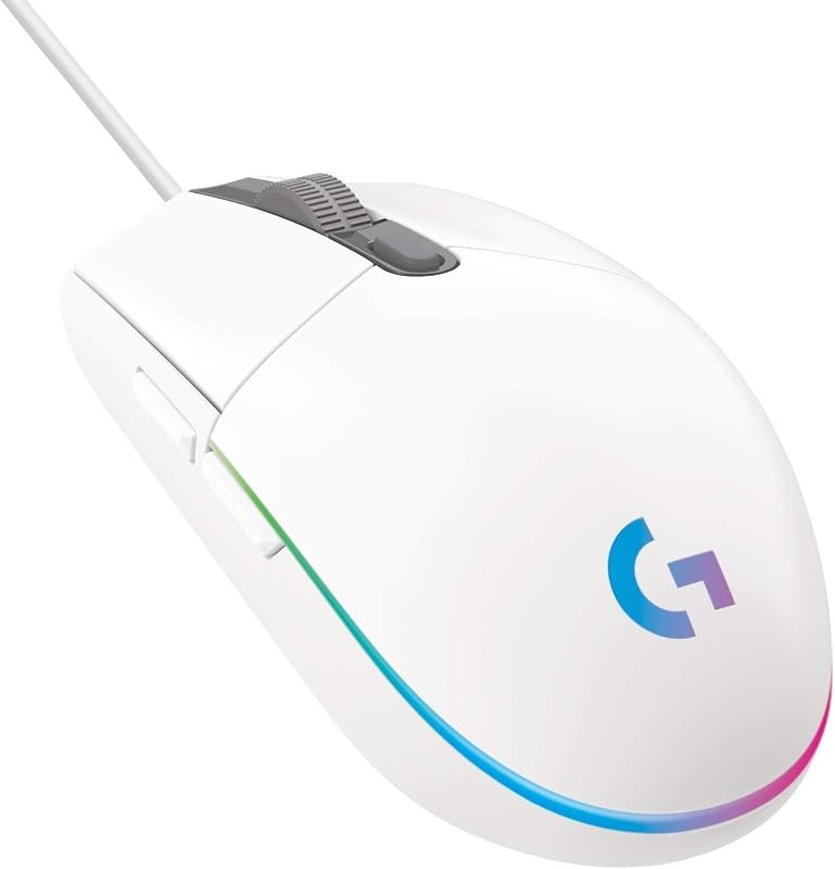 Logitech G203 Wired Gaming Mouse, 8,000 DPI, Rainbow Optical LIGHTSYNC RGB, 6 Programmable Buttons, On-Board Memory