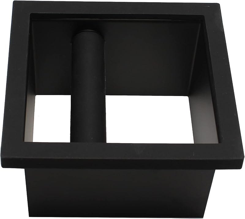 DIBTSA Espresso Coffee Ground Knock Box Chute, Built-in Desktop Waste Bucket, Stainless Steel Bottomless Knocking