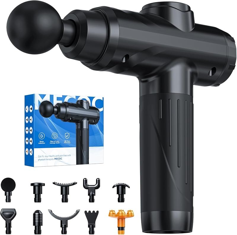 Massage Gun, Deep Tissue Percussion Massager for Pain Relief, Super Quiet Portable Body Relaxation Electric Muscle