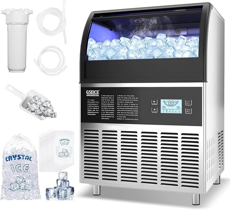 GSEICE Commercial Ice Maker Machine (250lbs/24H with 70lbs Ice Storage) — ice maker water line for ice maker water line