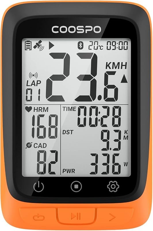 COOSPO Bike Computer Wireless GPS, Cycling Computer GPS Bike Tracker with Bluetooth/ANT+, Waterproof Bicycle Computer