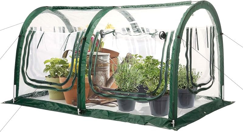 Poray Pop Up Tunnel Greenhouse Tent,Portable 78.8''Long Greenhouse Gardening Flower House ,Plant Sunshine Room with