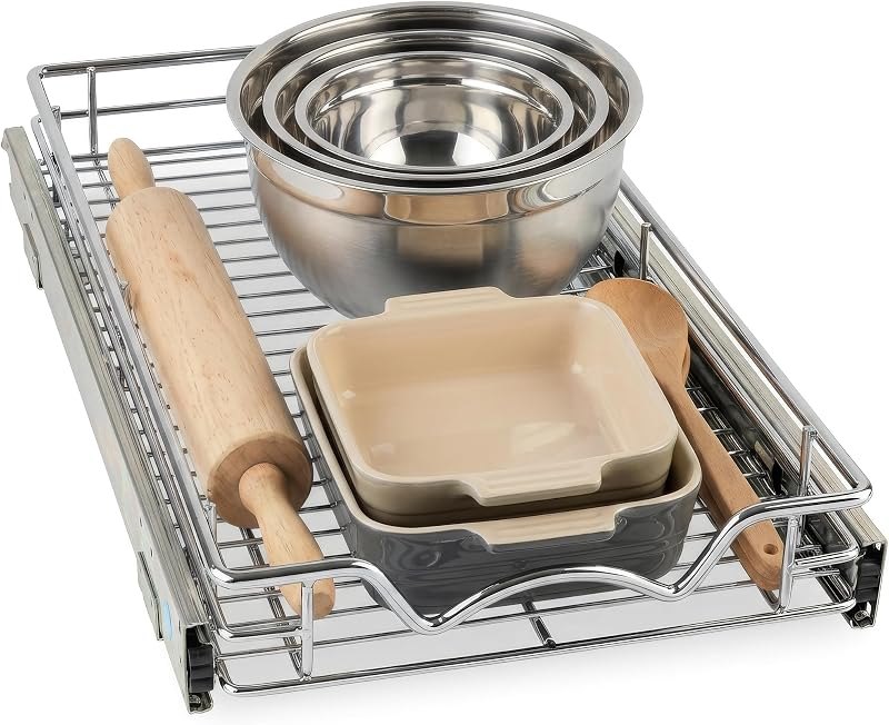 HOLD N' STORAGE Pull Out Cabinet Organizer, Heavy Duty-w/Lifetime Limited Warranty -11”W x 17”D-Requires At Least