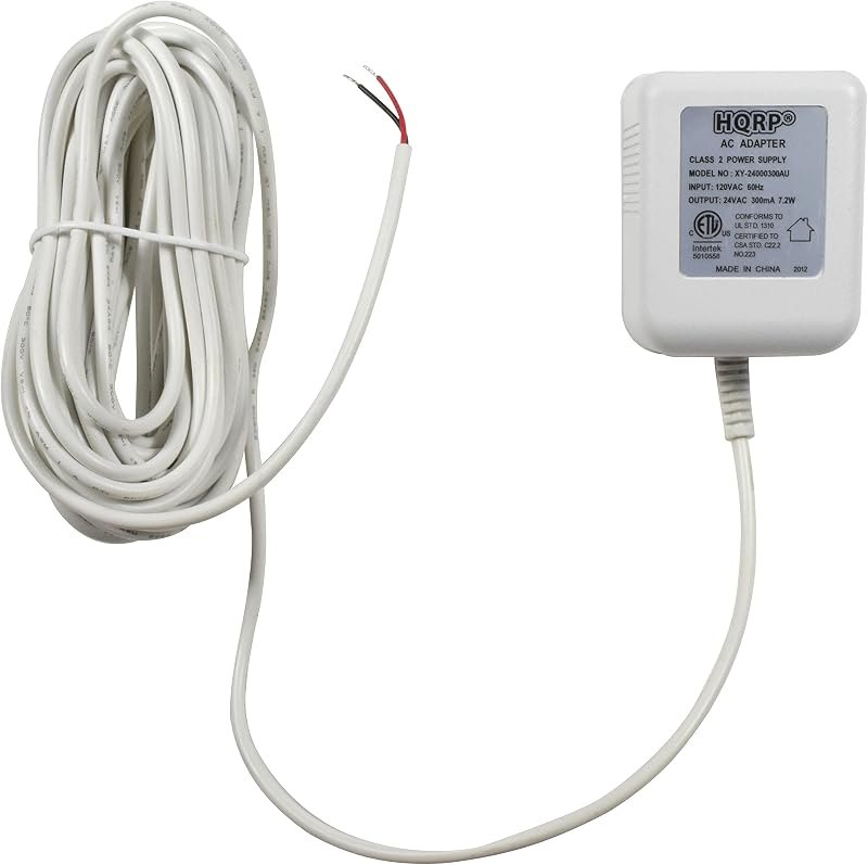 HQRP C Wire Adapter 24V AC Transformer - 25 ft Cable - ETL Listed - Compatible with Ecobee Nest Honeywell Emerson
