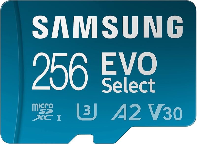 EVO Select Micro SD-Memory-Card + Adapter, 256GB microSDXC 130MB/s Full HD & 4K UHD, UHS-I, U3, A2, V30, Expanded