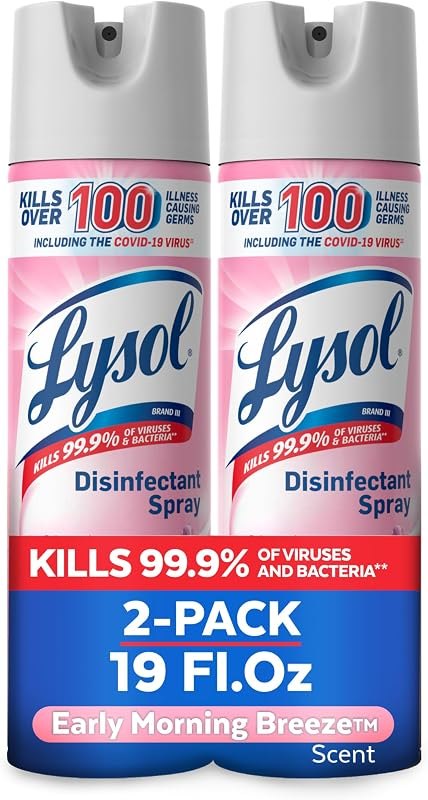 Lysol Disinfectant Spray, Sanitizer, Morning Breeze, 19 oz, 2 Pack — scent eliminating spray for scent eliminating spray