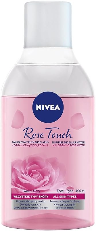 NIVEA MicellAIR Rose Touch Dual-Phase Micellar Cleansing Water 400 ml — skin micellar water for skin micellar water
