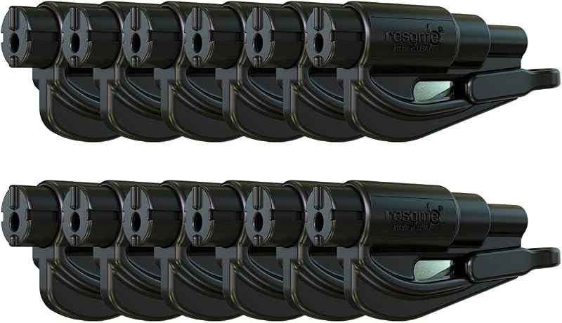 resqme The Original Emergency Keychain Car Escape Tool, 2-in-1 Seatbelt Cutter and Window Breaker, Made in USA, Pack