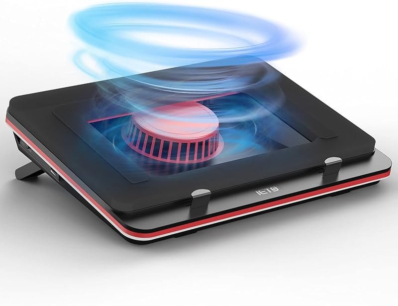 IETS GT500 Powerful Turbo-Fan (5000 RPM) Laptop Cooling Pad with Infinitely Variable Speed,Seal Foam for Rapid Cooling