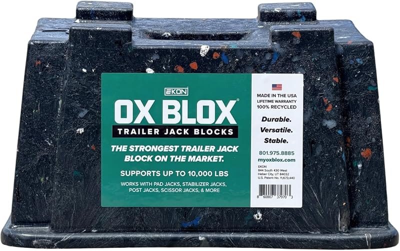 OX BLOX Heavy Duty Trailer Jack Block - 10,000 lb Capacity - Made in USA — rv leveling jacks for leveling jacks