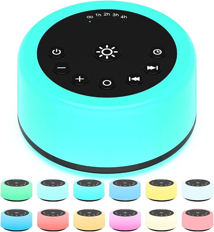 Soother Sleep Sound Machine Night Light White Noise Machine with 30 Soothing Sounds & 12 Color Night Lights for Baby