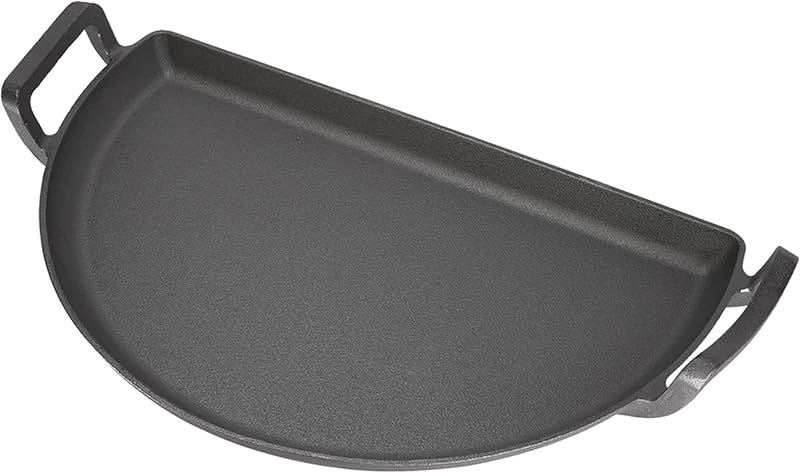 SnS Grills Slow ‘N Sear Cast Iron Drip 'N Griddle Pan 22", 3-in-1 Versatile Grill Accessory for Searing, Griddle and