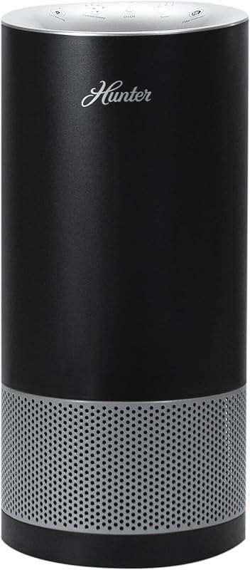 Hunter HP450UV Round Air Purifiers for Home, True HEPA Air Purifier Tower for Pets, Odors, Allergens, Smoke, Dust