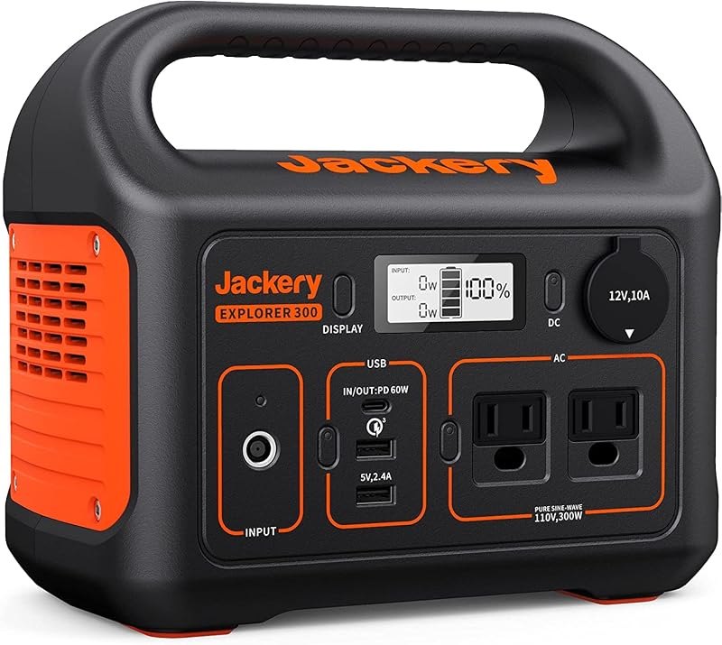 Jackery Portable Power Station Explorer 300, 293Wh Backup Battery, Solar Generator (Solar Panel Not Included) for RV