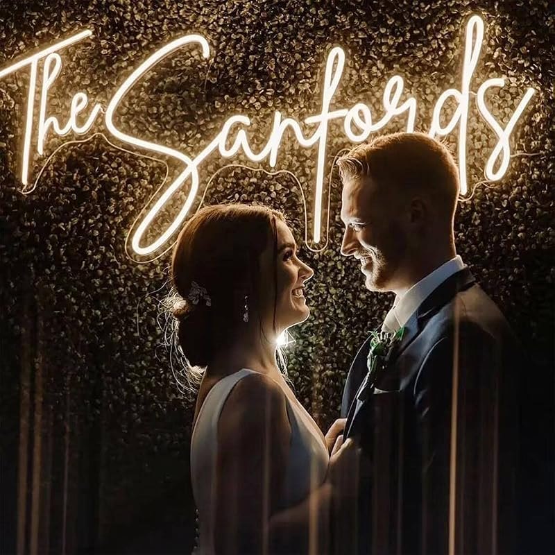 Custom Neon Sign Personalized - LED Name Signs for Wall Decor, Wedding Backdrop & Home Bar - 12V Plug-in Neon Lights