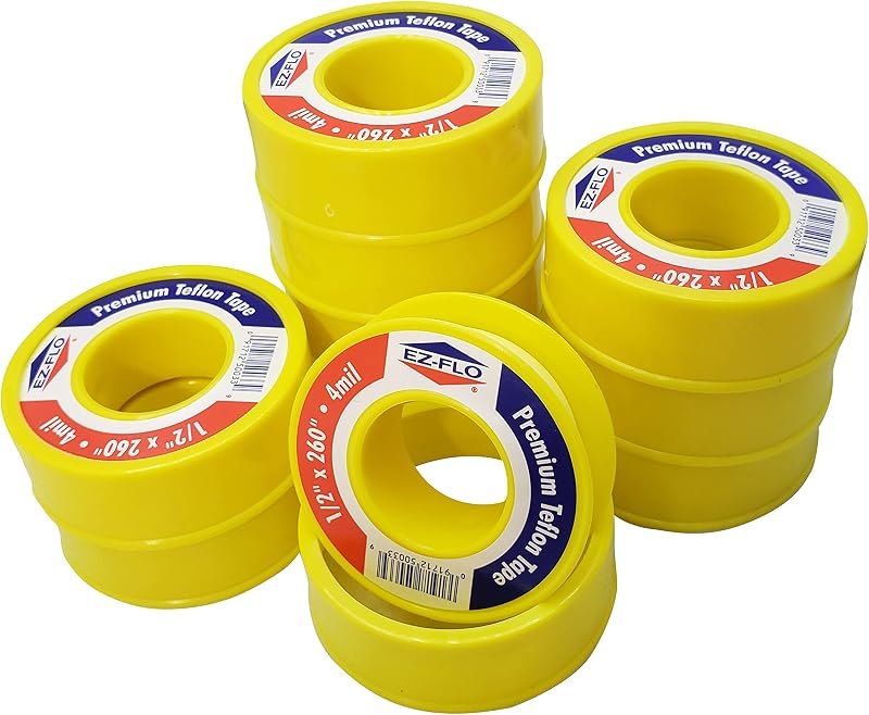 EZ-FLO Gas PTFE Tape, 1/2" x 260", 4 mil, 10 Pack — pipe leak tape for pipe leak tape