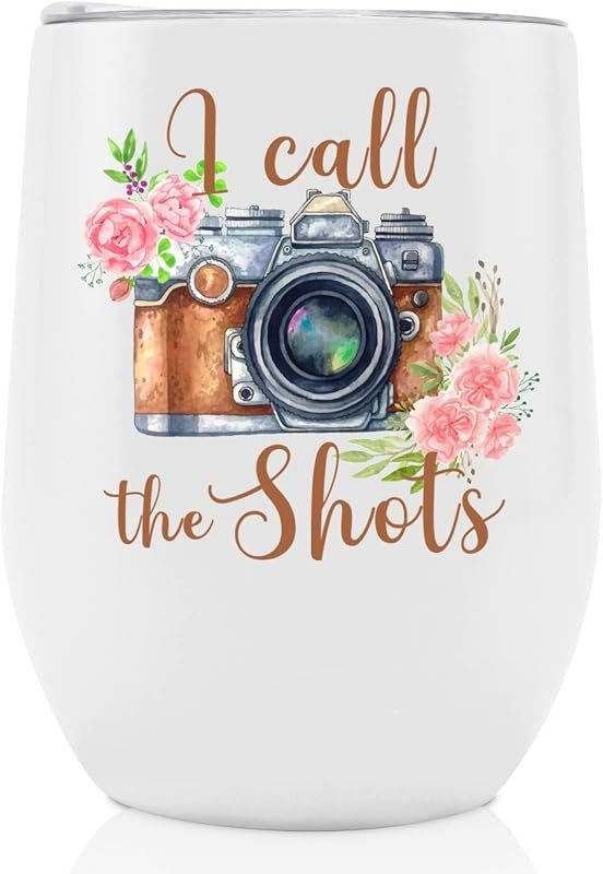 Onebttl Photography Gifts for Photographers for Women, 12oz Stainless Steel Insulated Wine Tumbler Mug with Lid -
