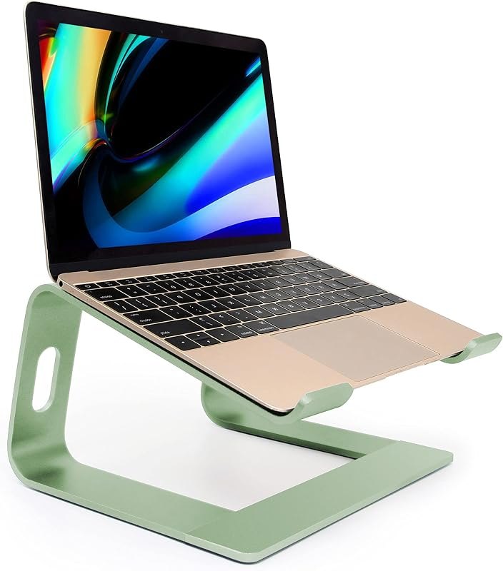 Ergonomic Aluminum Laptop Mount - Adjustable Computer Stand for MacBook Pro/Air HP Lenovo Samsung Dell - Fits 10-17.3"