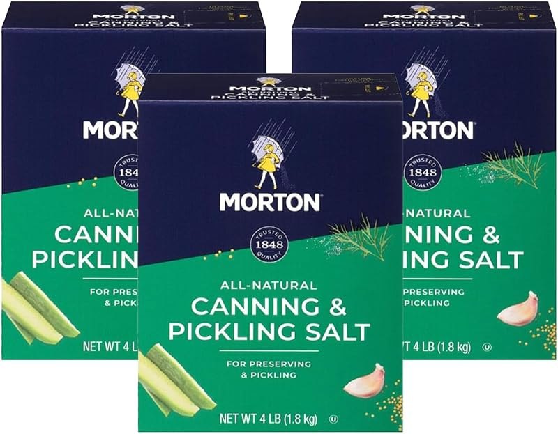 Morton Salt, Canning and Pickling Salt, 4 Ounce (Pack of 3), White — canning pickle crisp for canning pickle crisp