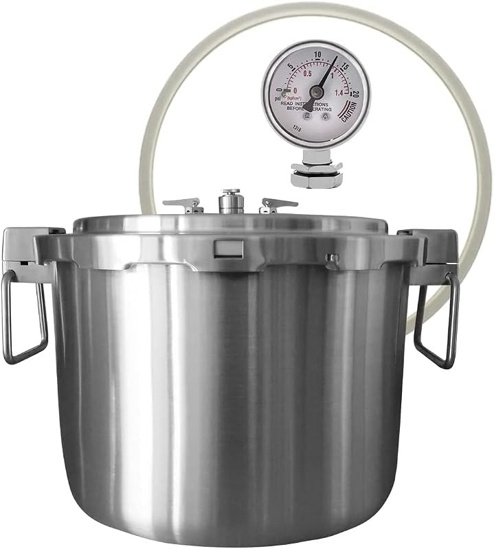 Buffalo QCP435 37-Quart Stainless Steel Pressure Cooker [Commercial series] Bundle with Pressure Gauge and Silicon
