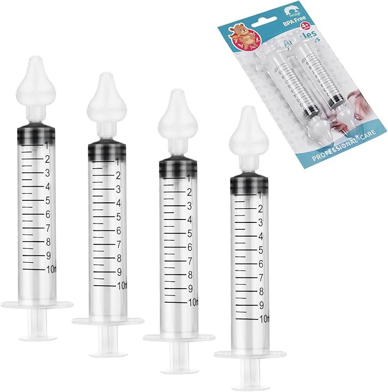 Baby Nasal Aspirator, 4PCS Nasal irrigator for Baby, Portable Infant Nose Cleaner, Professional Baby Nasal Irrigator