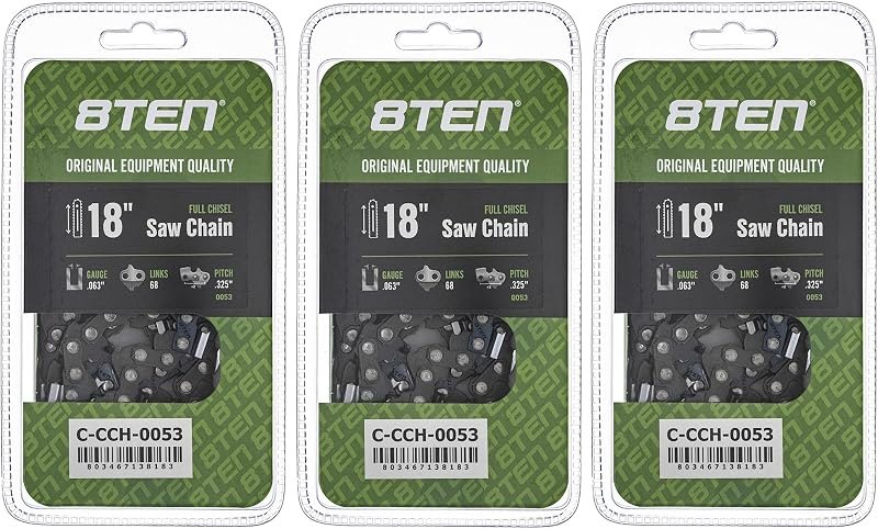 Full Chisel Chainsaw Chain 18 Inch .063 .325 68DL for Stihl 025 MS 230 250 251 (3 Pack) — stihl ms 250 chainsaw for